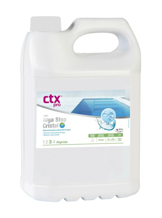 CTX - 60 AlgaStop Cristal многофункциональный препарат с бактерицидным, альгицидным, фунгицидным и осветляющим эффектом, фасовка 1 l