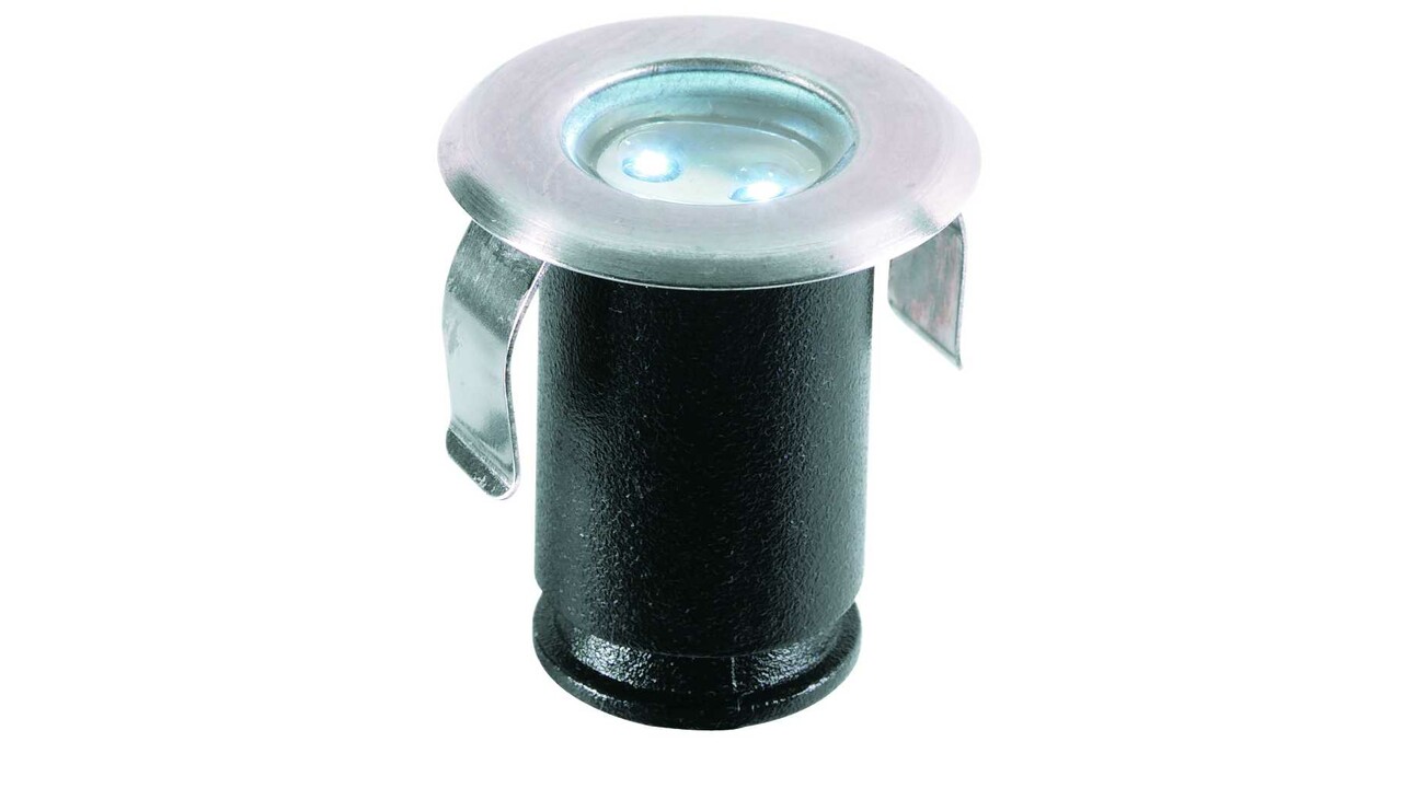 Astrum white (3029601) Ландшафтный светильник, IP67, тип лампы SMD 12V AC/DC, мощность 0,5 Вт, 4 Lumen, ресурс 10к часов. Тип кабеля SPT-1W(2x1 м). Материал - нерж.сталь.
