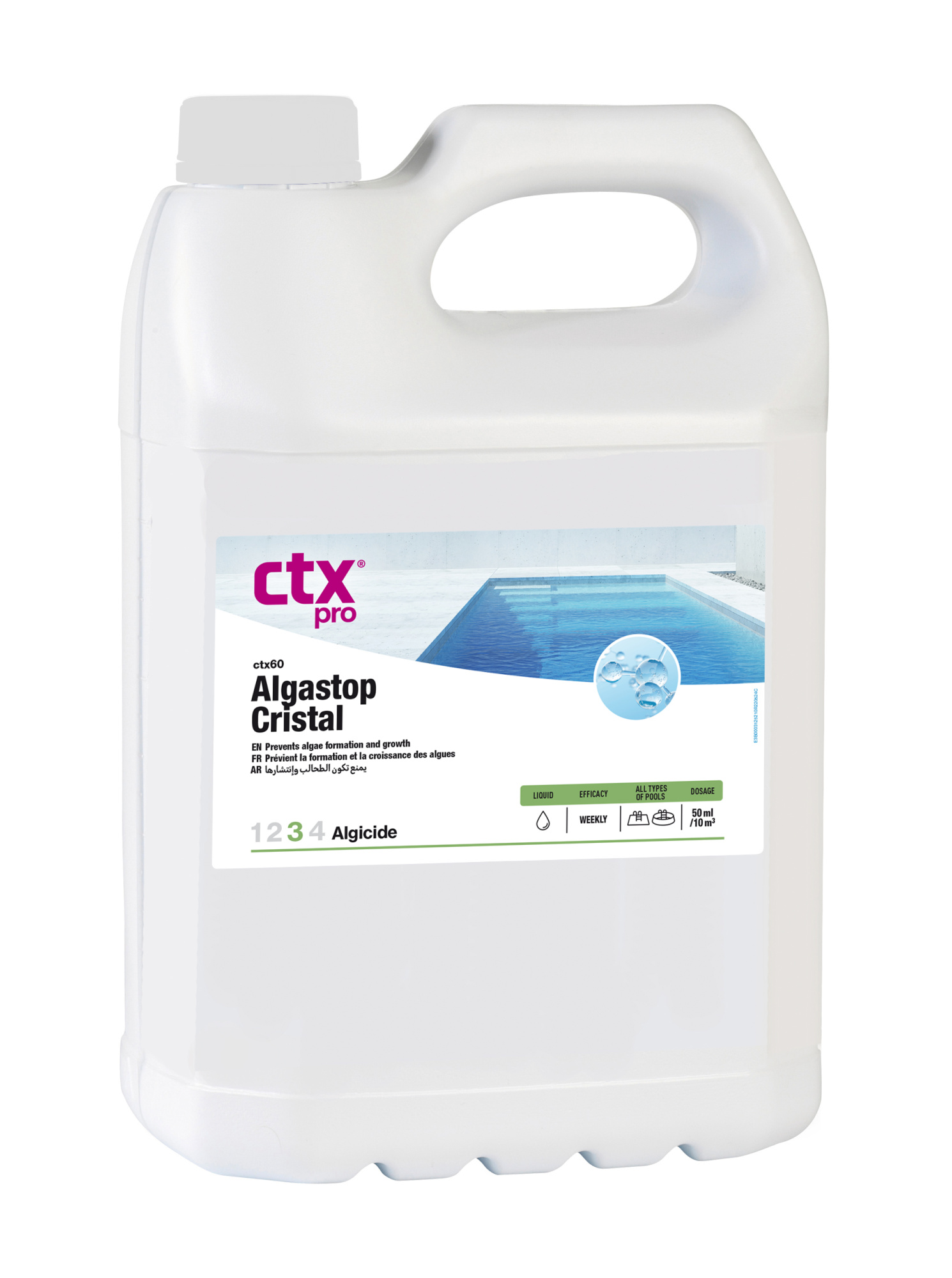 CTX 60 AlgaStop Cristal 5 л многофункциональный с бактерицидным, альгицидным, фунгицидным и осветляющим эффектом  